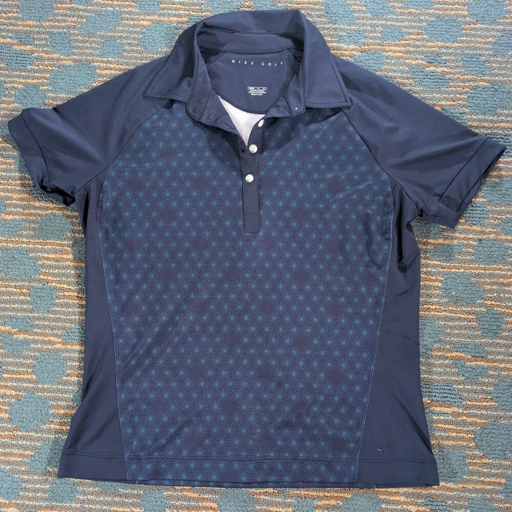WOMENS NIKE GOLF MEDIUM DRY FIT SPANDEX BLUE PATTERN